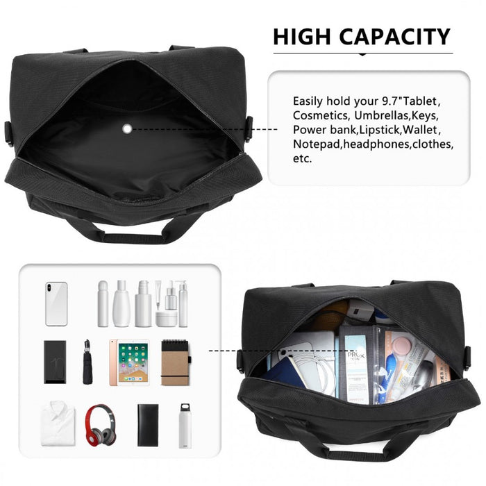 Lightweight Sports Travel Duffel Bag – E1960M – Black