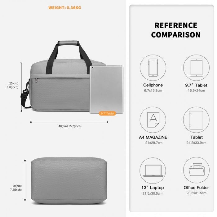 Lightweight Sports Travel Duffel Bag – E1960M – Grey