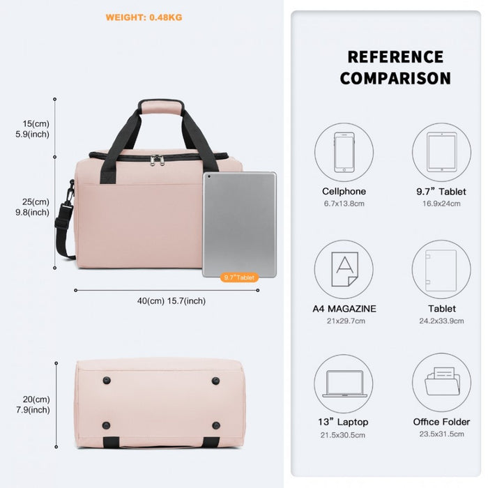 Structured Travel Duffle Bag – Pink