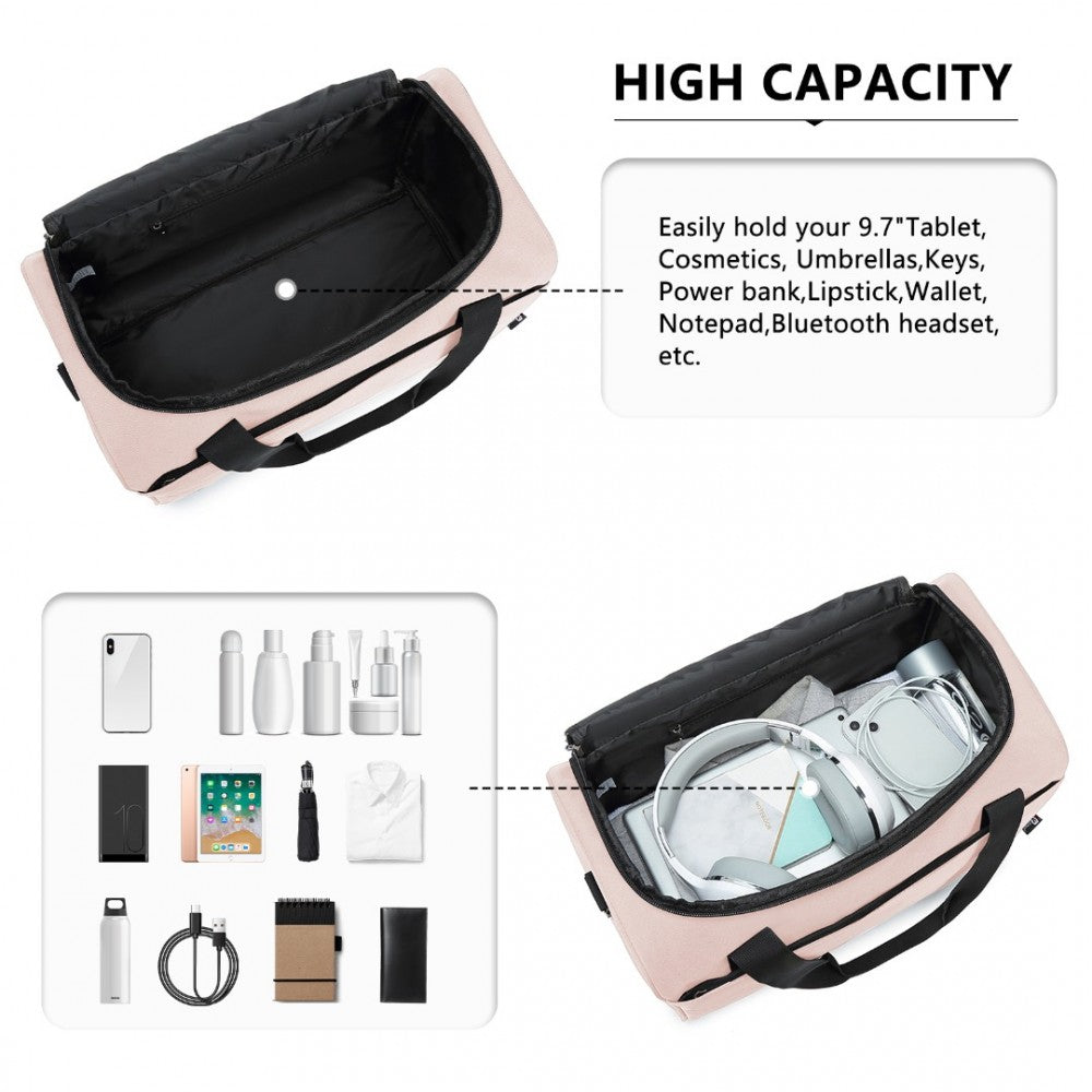 Structured Travel Duffle Bag – Pink
