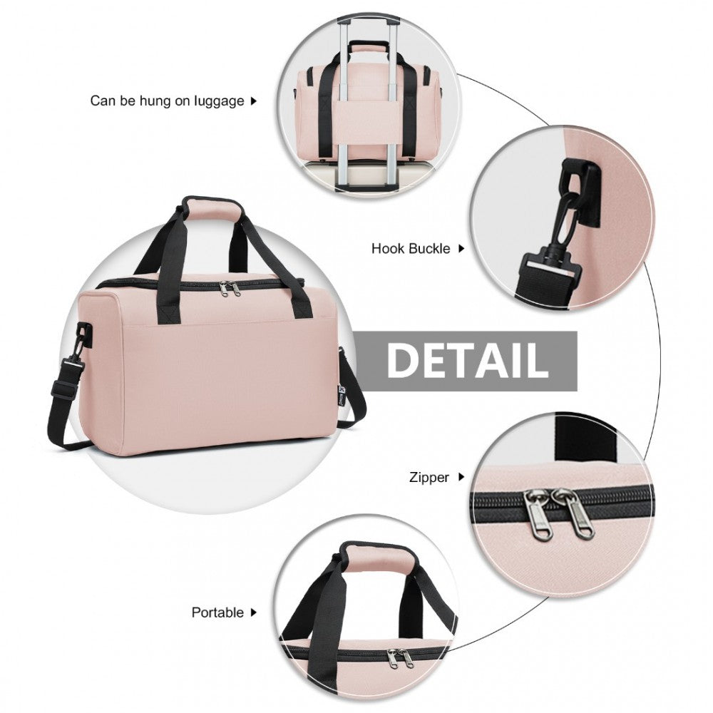Structured Travel Duffle Bag – Pink