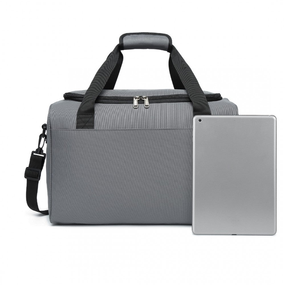 Structured Travel Duffle Bag – Grey