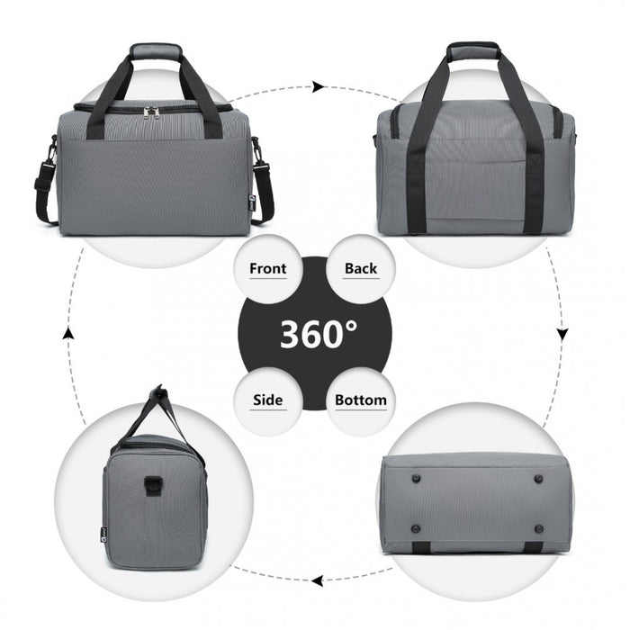 Structured Travel Duffle Bag – Grey