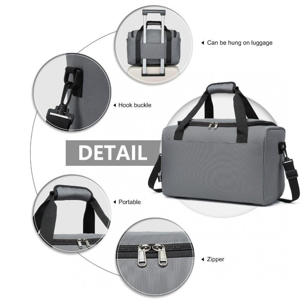 Structured Travel Duffle Bag – Grey