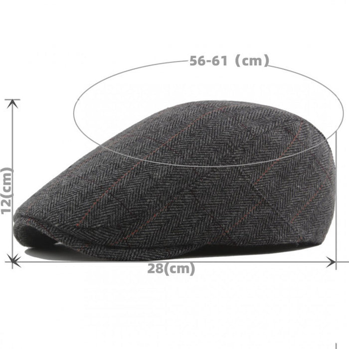 Cap-1 – Men's Newsboy Baker Boy Herringbone Flat Cap Hat – Brown