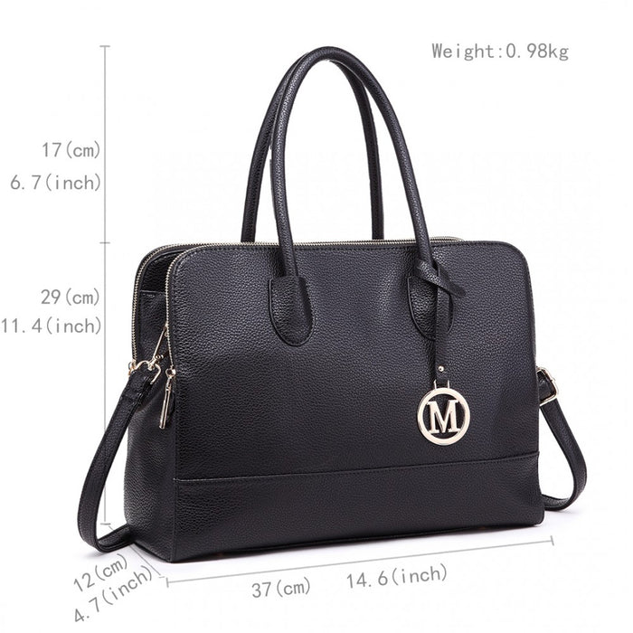 Textured PU Leather Medium Size Classic Tote Bag Shoulder Bag