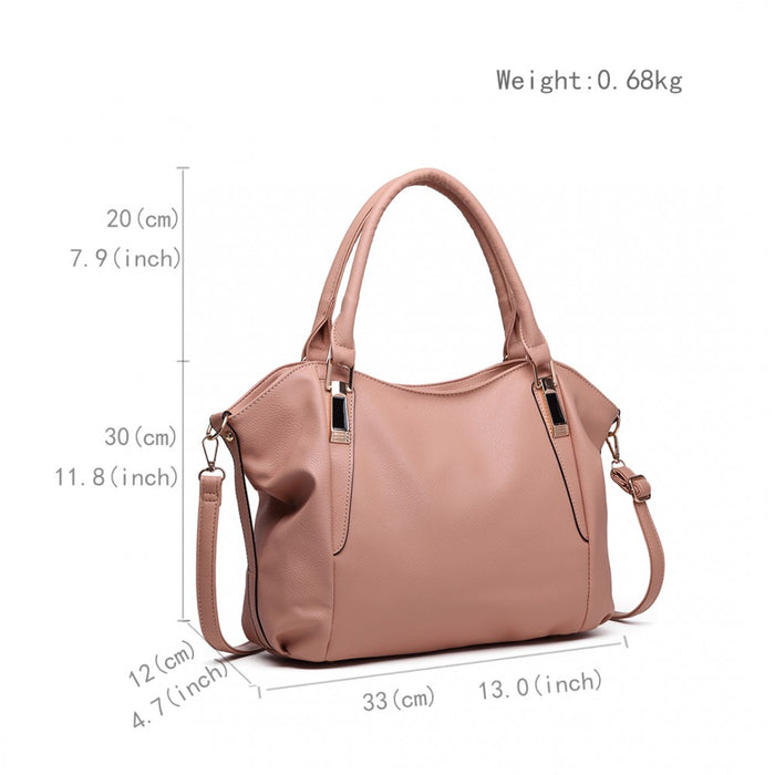 Soft PU Leather Simple Shoulder Bag – Nude