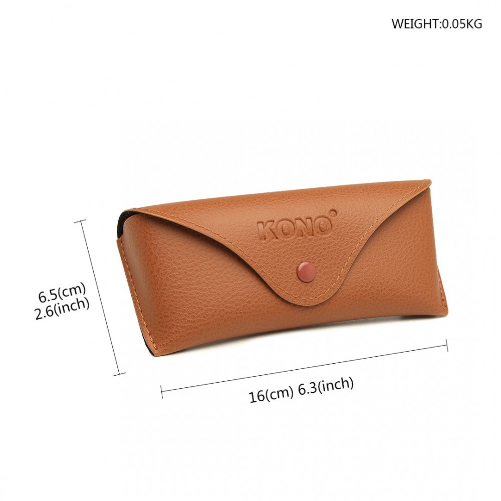 PU Leather Soft Sunglasses Case – Brown