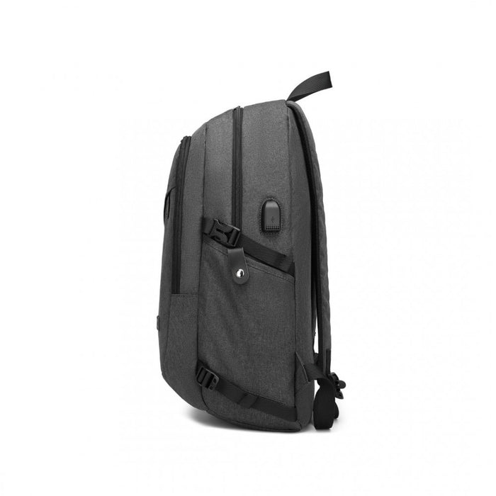 Business Laptop Backpack with USB Charging Port – Dark Grey