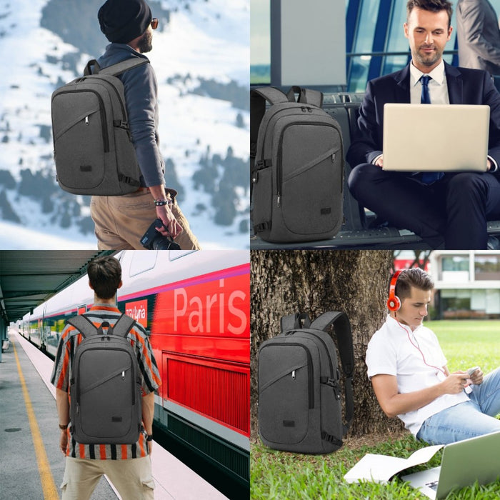 Business Laptop Backpack with USB Charging Port – Dark Grey