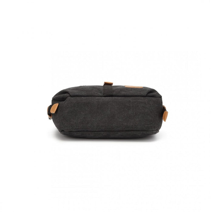 Casual Canvas Dual-Use Bag Large Shoulder Bag and Backpack – Black
