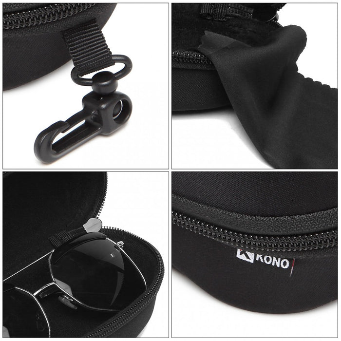 Hard Shell Zipper Sunglasses Case – Black