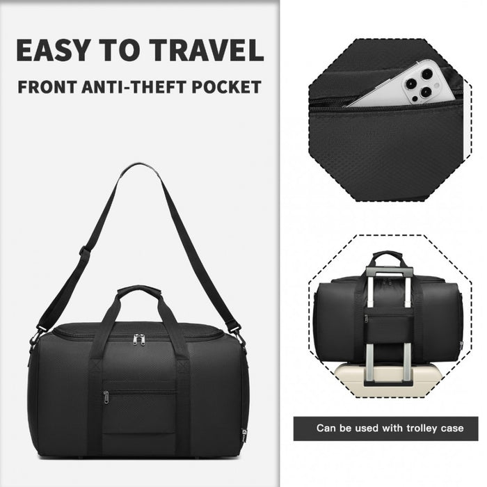 Waterproof Lightweight Travel Duffle Bag Sports Holdall – Black