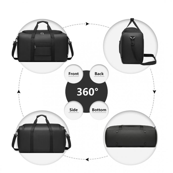 Waterproof Lightweight Travel Duffle Bag Sports Holdall – Black