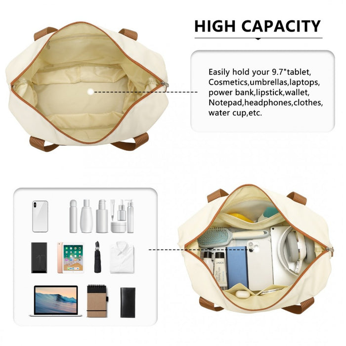 2-Piece Expandable Waterproof Travel Duffel Bag Set – Beige and Brown