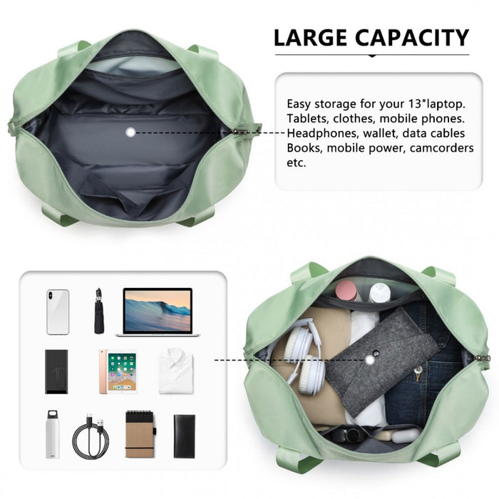 2-Piece Expandable Waterproof Travel Duffel Bag Set – Green