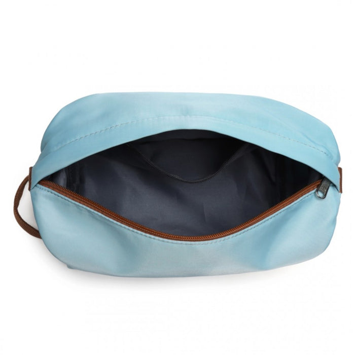 2-Piece Expandable Waterproof Travel Duffel Bag Set – Grayish Blue and Brown