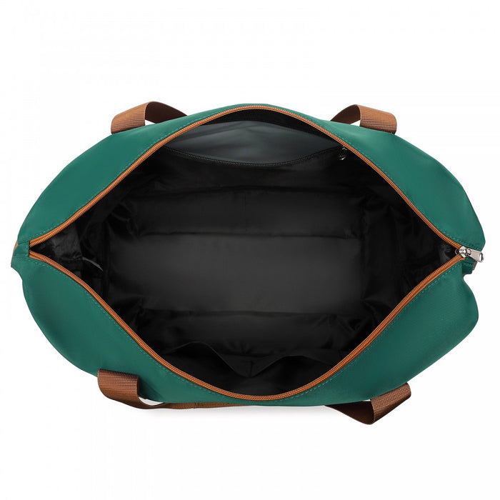2-Piece Expandable Waterproof Travel Duffel Bag Set – Green and Brown