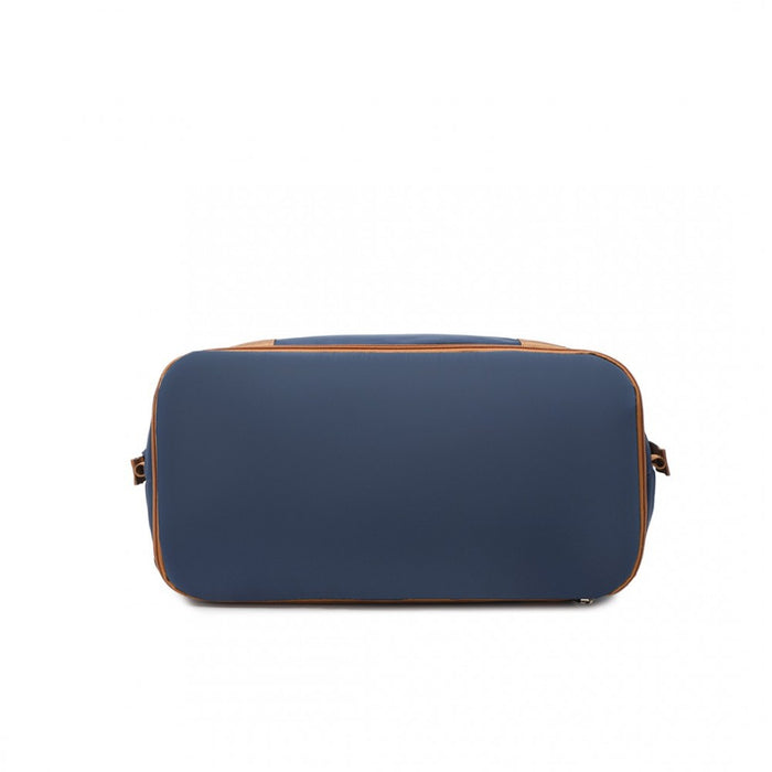 2-Piece Expandable Waterproof Travel Duffel Bag Set – Navy and Brown
