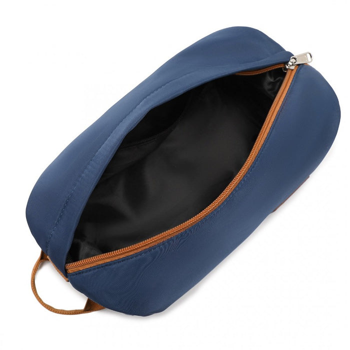 2-Piece Expandable Waterproof Travel Duffel Bag Set – Navy and Brown