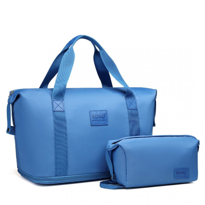 2-Piece Expandable Waterproof Travel Duffel Bag Set – Navy