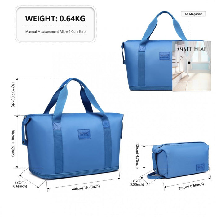 2-Piece Expandable Waterproof Travel Duffel Bag Set – Navy