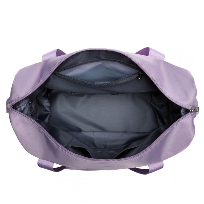 2-Piece Expandable Waterproof Travel Duffel Bag Set – Purple