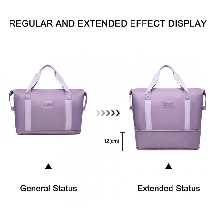 2-Piece Expandable Waterproof Travel Duffel Bag Set – Purple