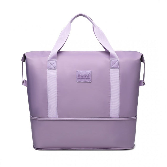 2-Piece Expandable Waterproof Travel Duffel Bag Set – Purple