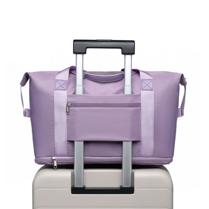2-Piece Expandable Waterproof Travel Duffel Bag Set – Purple