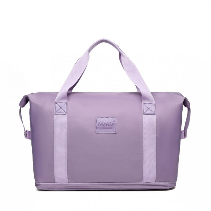 2-Piece Expandable Waterproof Travel Duffel Bag Set – Purple