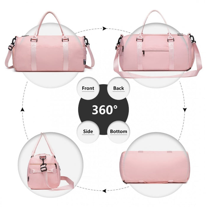 Multi Waterproof Gym Bag Carry-On Weekend Bag – Pink