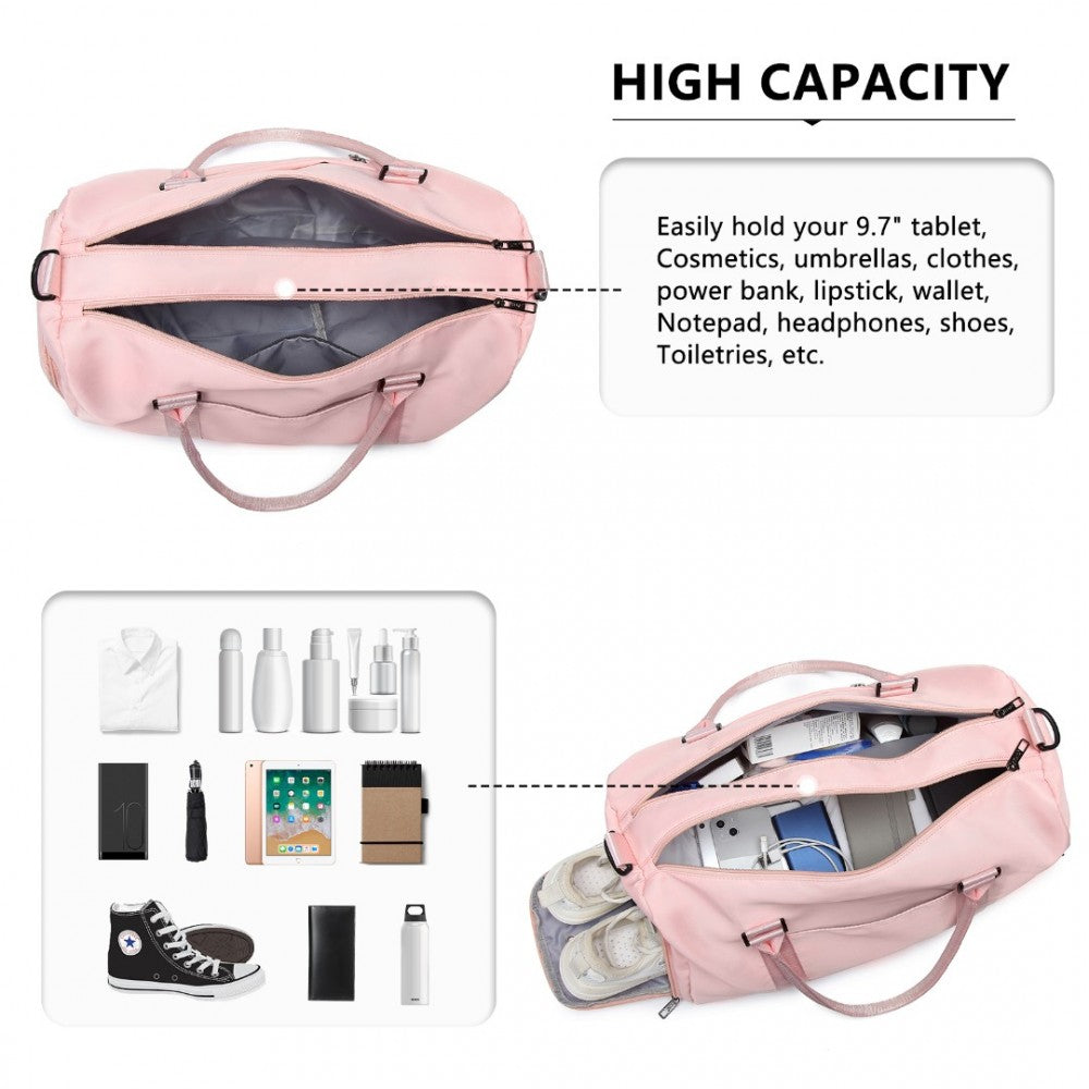 Multi Waterproof Gym Bag Carry-On Weekend Bag – Pink