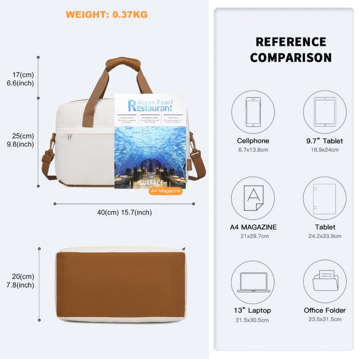 Medium Lightweight Water-Resistant Foldable Underseat Travel Carry-On Duffel Bag – Beige and Brown