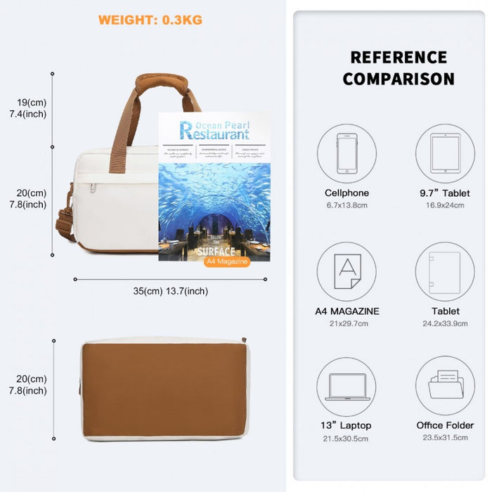 Small Lightweight Water-Resistant Foldable Underseat Travel Carry-On Duffel Bag – Beige and Brown