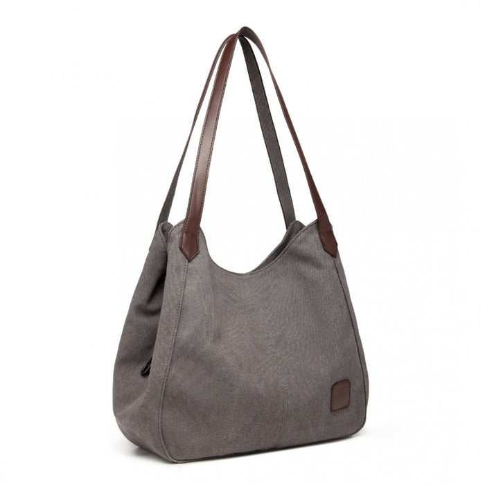 Canvas Shoulder Tote Bag – Grey