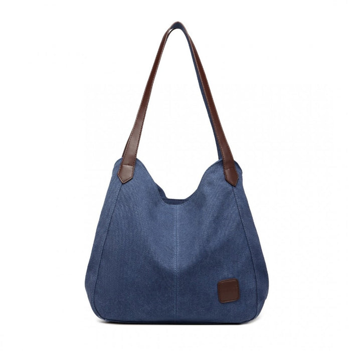 Canvas Shoulder Tote Bag – Navy