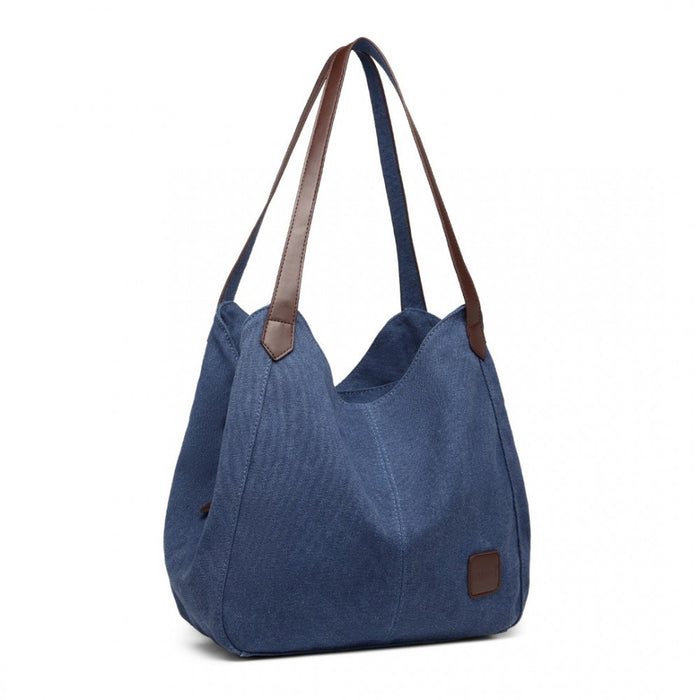 Canvas Shoulder Tote Bag – Navy