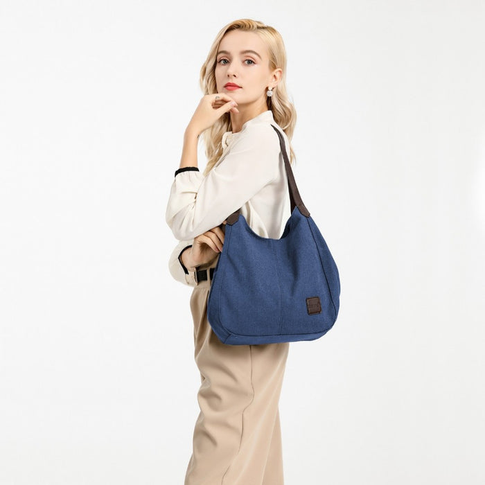 Canvas Shoulder Tote Bag – Navy