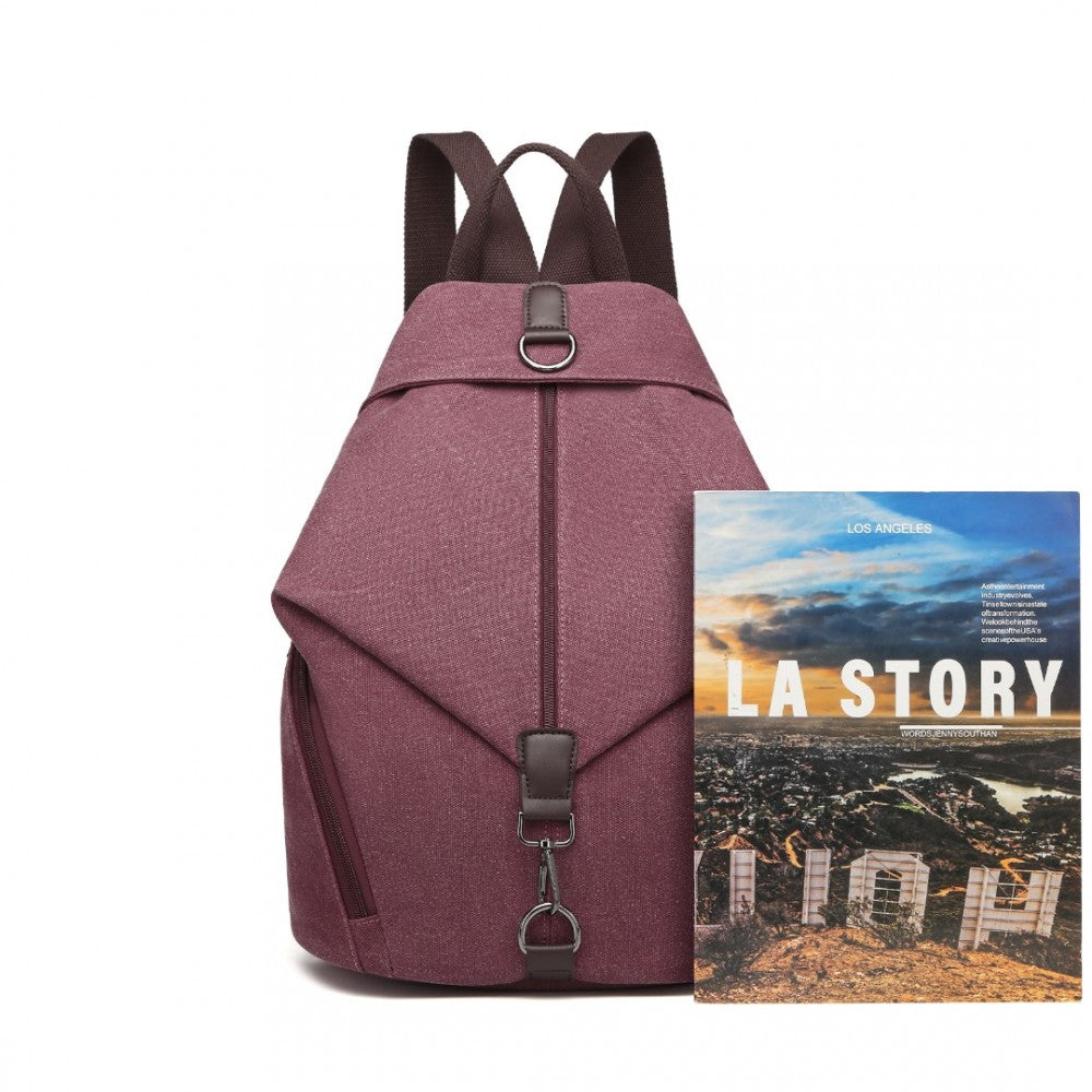 Fashion Anti-Theft Canvas Backpack – Claret