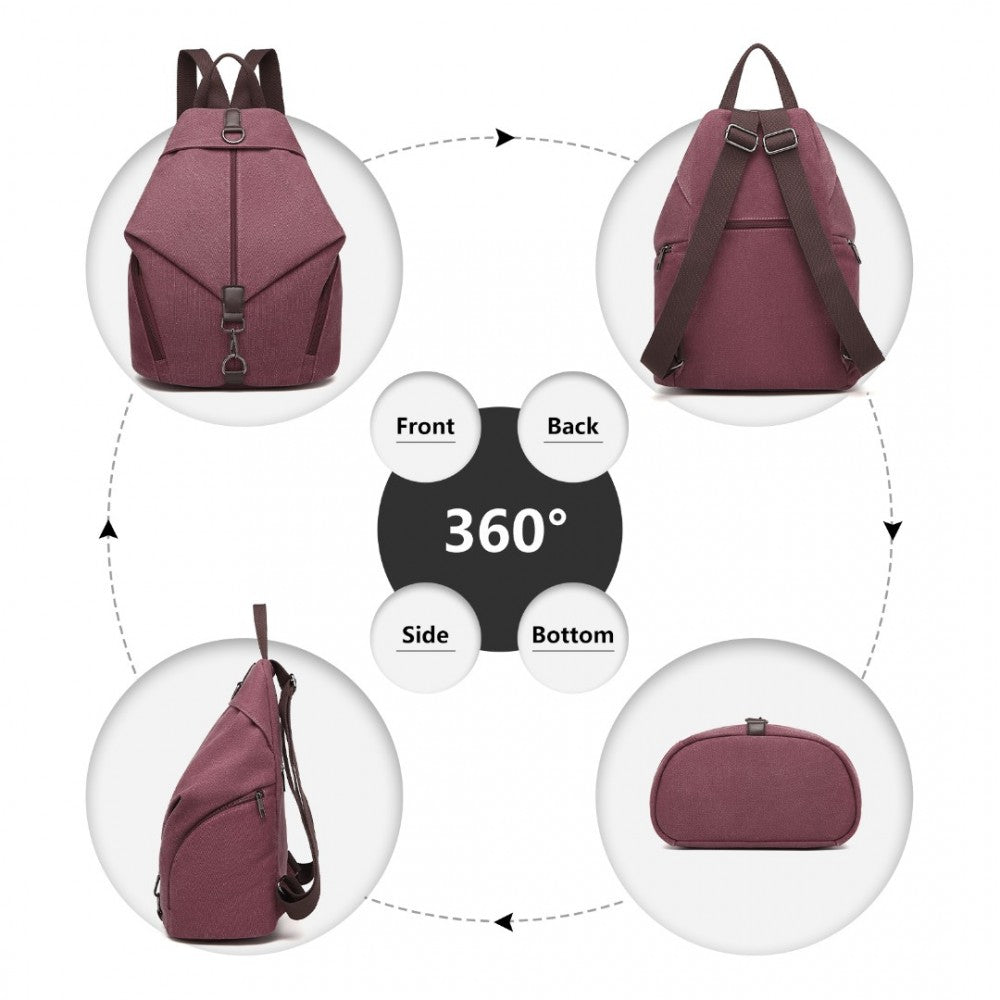 Fashion Anti-Theft Canvas Backpack – Claret