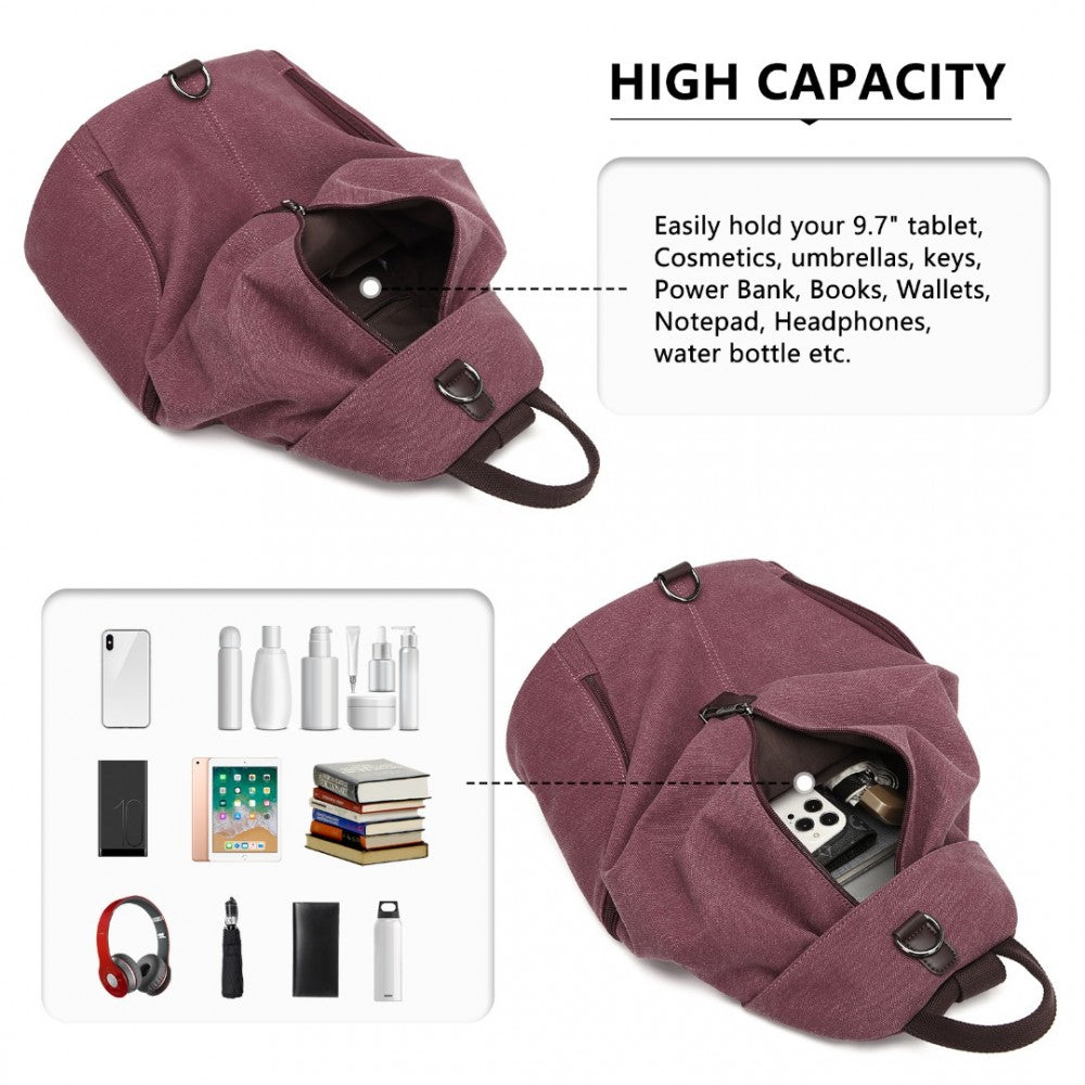 Fashion Anti-Theft Canvas Backpack – Claret