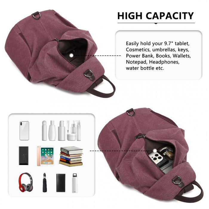Fashion Anti-Theft Canvas Backpack – Claret