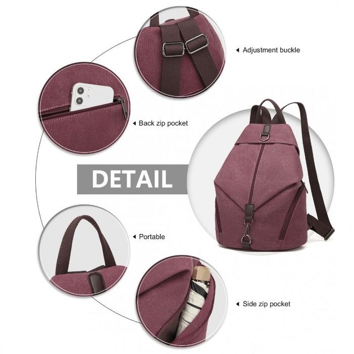 Fashion Anti-Theft Canvas Backpack – Claret