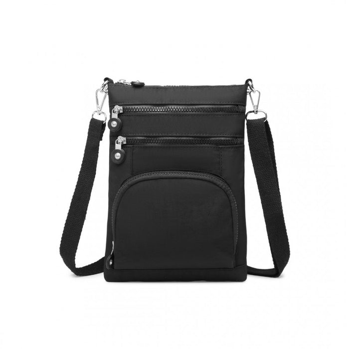 Casual Multi Pocket RFID Blocking Crossbody Bag – Black