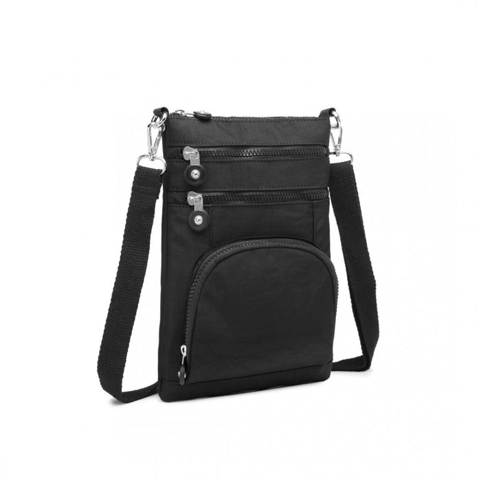 Casual Multi Pocket RFID Blocking Crossbody Bag – Black
