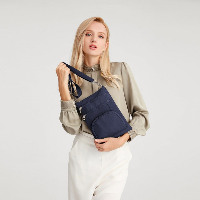 Casual Multi Pocket RFID Blocking Crossbody Bag – Navy
