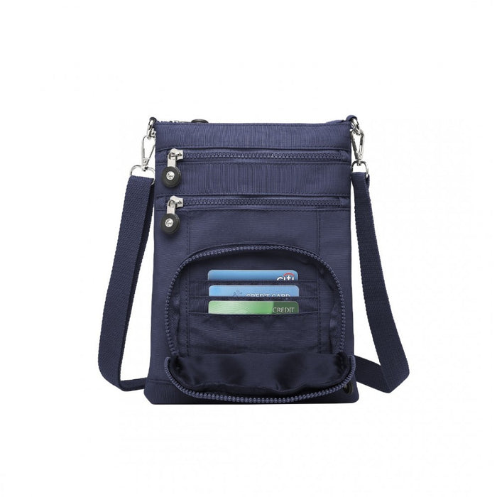 Casual Multi Pocket RFID Blocking Crossbody Bag – Navy