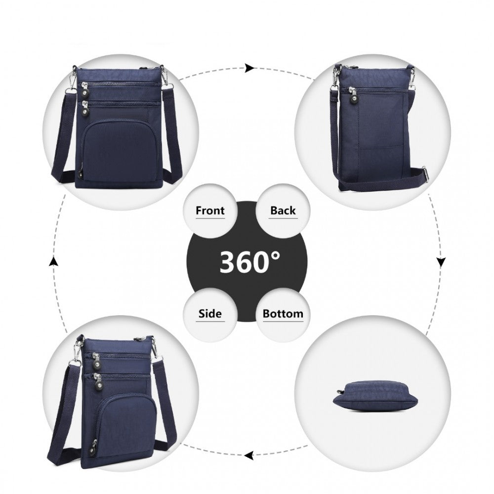 Casual Multi Pocket RFID Blocking Crossbody Bag – Navy