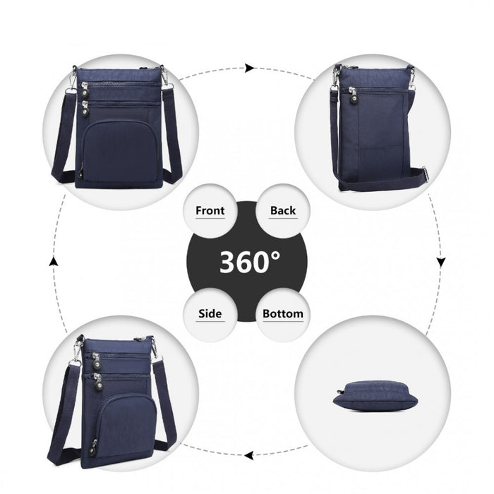 Casual Multi Pocket RFID Blocking Crossbody Bag – Navy